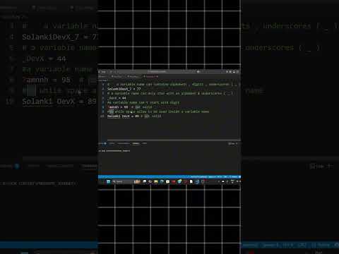 Day 5 Of My Python Learning Journey||Rules Of Defining Variable Name #pythong
