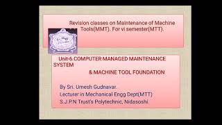 MMT # Unit6.CMMS #@ Revision class