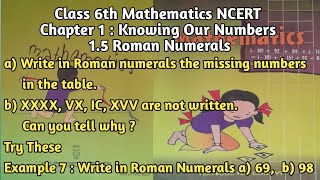 Class6th Mathematics NCERT | Chapter1 Knowing Our Numbers | 1.5 Roman Numerals | TryThese | Example