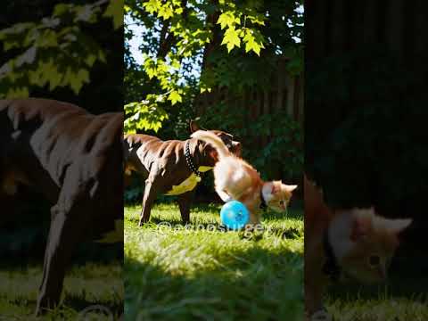 Pawfect Playmates: Dog and Cat Team Up in the Garden