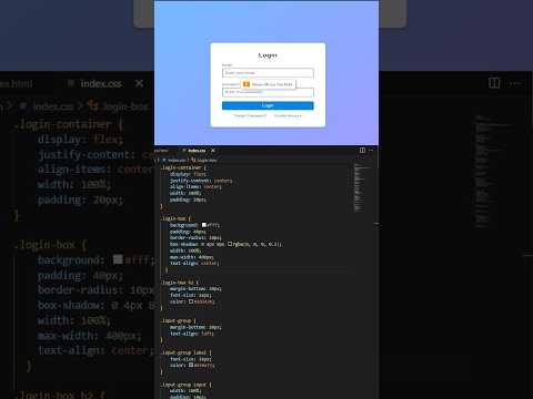 Login Page html css #shorts