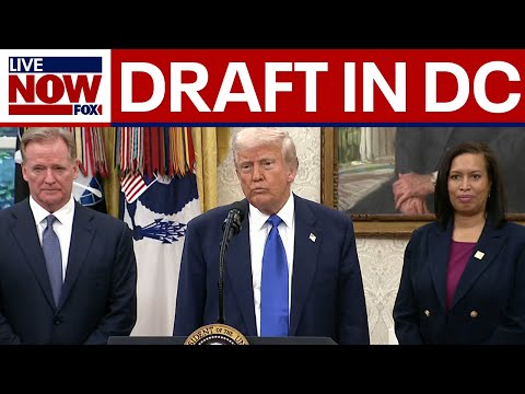 President Trump, Roger Goodell announce 2027 NFL Draft will be held in Washington D.C.
