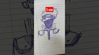 fast kakashi in 10 sec, 20 sec, 1 min,2 min #subscribe #viral #shorts #drawlist