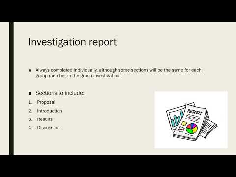 Investigation report structure