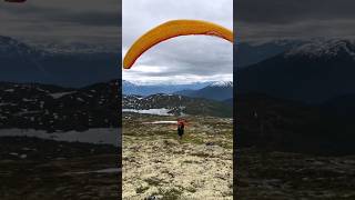 Paragliding takeoff in beautiful Sogndal, Norway 😍😍 #paragliding #norway