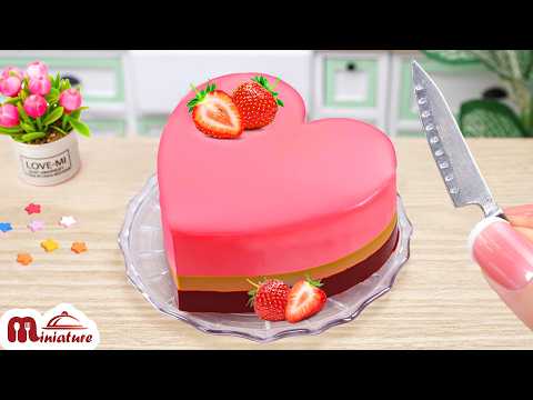 Sweet Valentine's Day 💖 Miniature Heart Strawberry Mousse Cake | 1000+ ASMR Mini Food Ideas