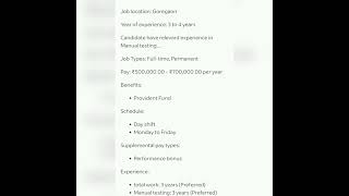 Manual Tester #fresher #experienced #getemployed #manualtestingjobs #qajobs #youtubeshorts