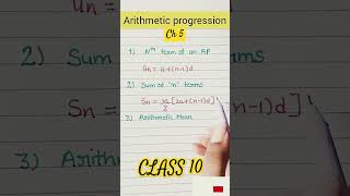 Class10 |Chapter 5 |Arithmetic Progression|A.p.Series chapter |NCERT|Class 10 | Important formulae
