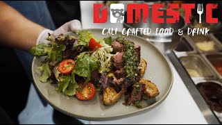 Steak, Potatoes, and Salad at Domestic in Covina, CA (Restaurant Food Video)