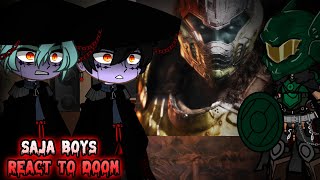 《Saja boys react to DOOM Slayer》|| Doom: The Dark Ages ||DOOM GUY|| KPOP DEMON HUNTERS - Gacha react