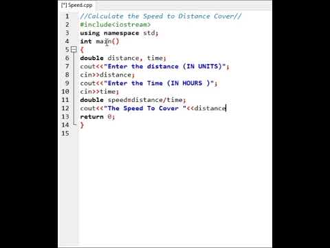 C++ Program to find Speed |Find Speed To Cover Distance in CPP #cppprogramming #cpp #coding #shorts