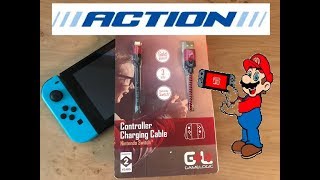 ACTION -  Nintendo Switch Controller Charging Cable ( gamelogic ) UNBOXING + REVIEW