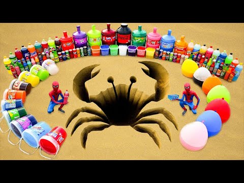 How to make Rainbow Crab with Orbeez, Giant Pepsi, Fanta, Mirinda, Coca Cola vs Mentos Popular