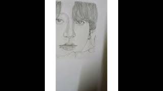 Jungkook drawing😓😥 #btsdrawing #jungkook #btsfanart #shorts #youtubeshorts