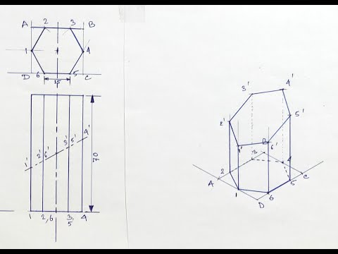 Isometric view of a regular hexagonal prism (Truncated) || All In One ||