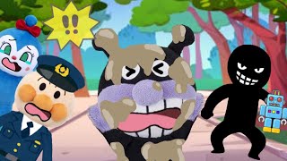 おもちゃ泥棒を捕まえろ！バイキンマンがどろんこになっちゃった！犯人は誰？クイズありアンパンマンアニメ