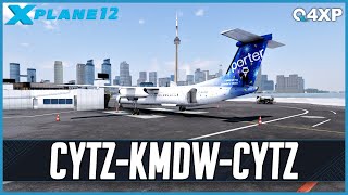 X-Plane 12 | FlyJSim Q4XP | Real World Porter OPS | Toronto City - Chicago (Round-trip) | VATSIM