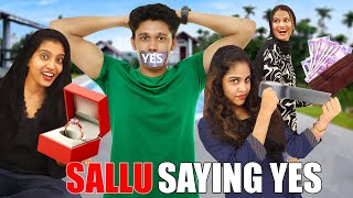 SALLU SAYING YES TO SREE , SHAMI & ANJI FOR 24 HOURS ❤️ CHALLENGE | PULLOTHI
