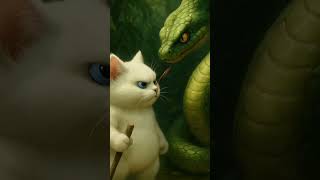 "Fearless Cat Fights Deadly Snake! 🐱⚔️🐍☠️ #WildBattle"