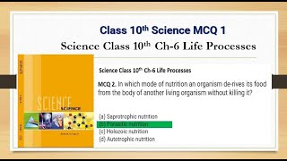 MCQ 2 Chapter 6 Life Processes Class 10 Science#shorts