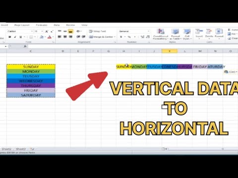 How to transpose data in Excel  ll Change vertical data to horizontal in Excel ll