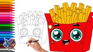 How to draw Cartoon French Fries box | The Creative Realm