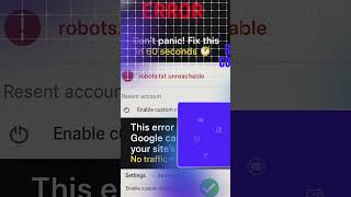Fix robots.txt Unreachable in 60 Seconds ⚠️ Blogger SEO