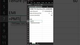 Calculate EMI in Excel #emi #excel #exceltips #exceltutorial