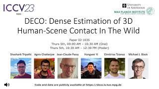 DECO: Dense Estimation of 3D Human-Scene COntact in the Wild (ICCV 2023  Conference Version)