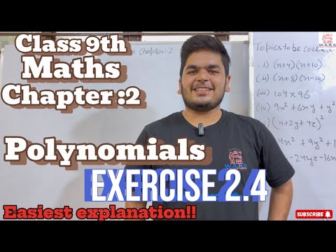Class 9 Maths | Polynomials | Exercise 2.4 | Easy Explanation | Wars Education