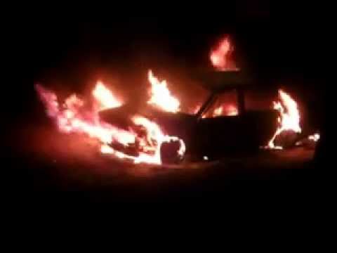 A car on fire