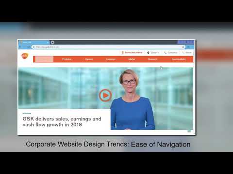 Corporate Website Design Trends Example: Navigation