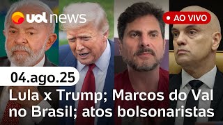 Marcos do Val de tornozeleira; Lula fala em 'limite para briga' com Trump; atos bolsonaristas e mais