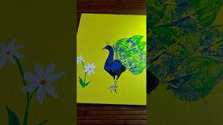 Canva Painting |Peacock | Flowers | #canvas #peacock #flowers #art #canvaart #acrylic painting