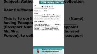 Visa Collection Authorization Letter
