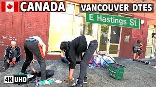 🇨🇦 【4K】 East Hastings St. Downtown Vancouver BC, Canada. Street Walk.  Go Pro Hero 10.