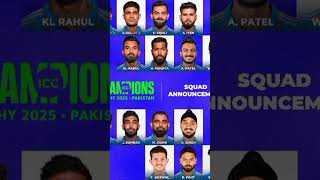 Champions Trophy 2025 Indian Squad#indiansquad #championstrophy #rohitsharma #shortsfeed