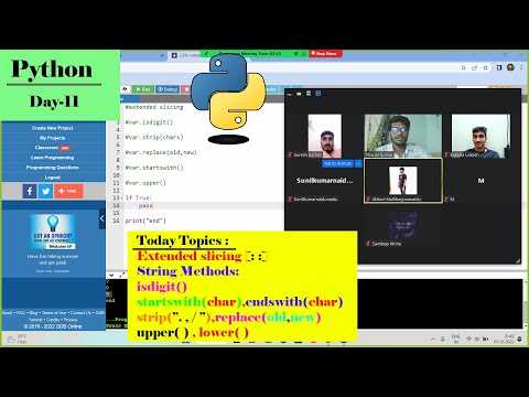 Day-11 || Python || Topic - Extended slicing, string methods isdigit() ,raplace(),upper(),lower()