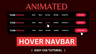 Animated Navbar with Subscribe Button in HTML and CSS
