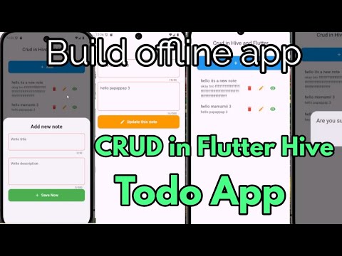 Flutter Hive Crud Operations | Todo App | Task management app - note app Full easy Tutorial