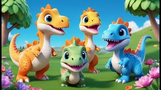 Four Dino Babies Count Back Down | Counting Backwards Song for Kids | Dino Rhyme