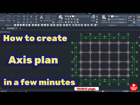How to Draw an Axis Plan in AutoCAD Using YQArch Plugin|Grid,Column,Wall& foundation plan #autocad