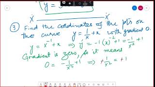 Differentiation,Math Methods Year 12, Finding pt with specific gradient on curver, Dr Malik Tutoring