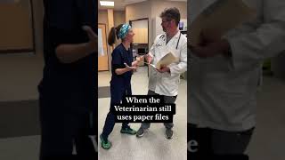 When the Veterinarian still uses paper files #godigital #veterinarian #spongebob #sarahparsons