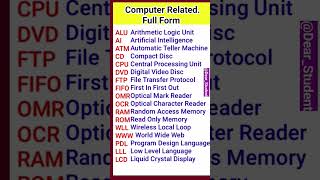 computer related full form | computer most important full form | computer full form of question