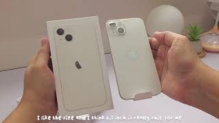 iPhone 13 starlight aesthetic unboxing 128gb || SonicTech
