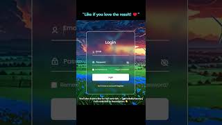 ✨Login Form with Background Image using HTML & CSS! 🚀 #webdevelopment #loginform #formdesign #shorts