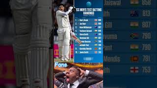 🔥ICC MEN'S TEST BATTING RANKING🔥🤯🥶 #ipl #iplshorts #rcb #mi #csk #rr #gt #srh #lsg #dc #kkr #pbks