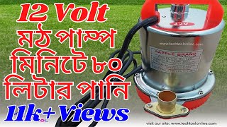 ১২ ভোল্ট সাবমারসিবল মাঠ পাম্প, মিনিটে ৮০ লিটার পানি,12v Submersible pump, ১২ভোল্ট মঠ পাম্প,moth pump