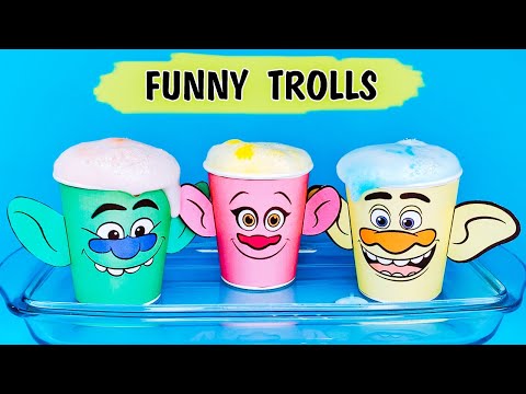 Cool baking soda experiment "Fizzy funny Trolls" | Kids science experiment